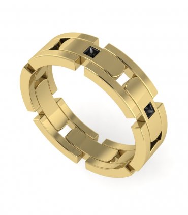 Обручальное кольцо с черными бриллиантами В-240-2 - фото