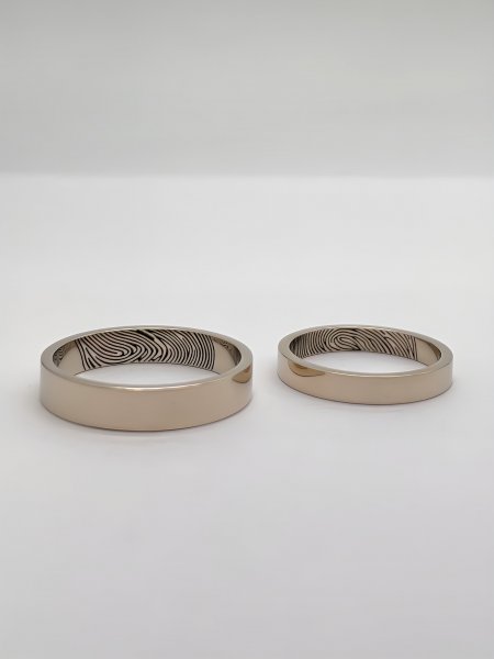 Обручальное кольцо с отпечатками пальцев Е-602 - превью 1
