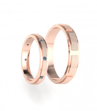 Обручальные кольца из белого золота с бриллиантами Е-502-B - превью 3