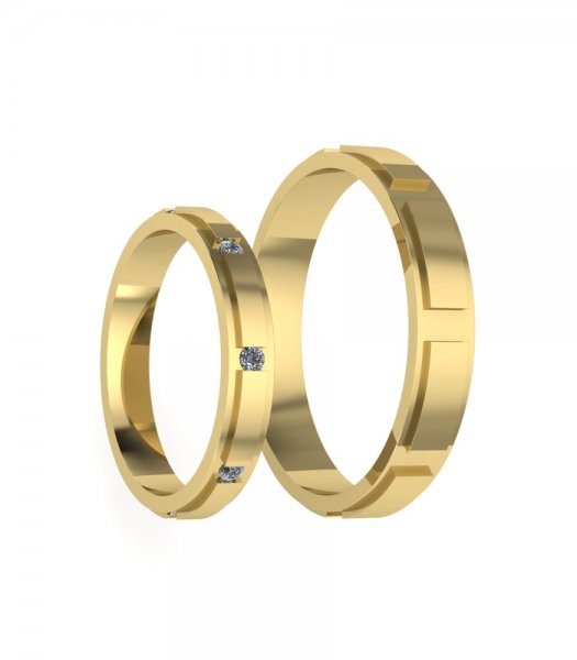 Обручальные кольца из красного золота Е-502-R - превью 6