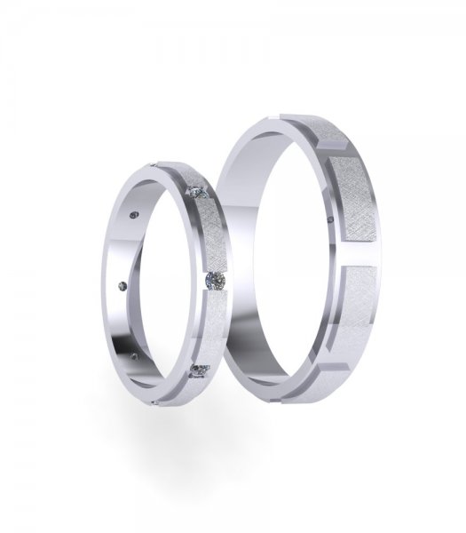 Обручальные кольца с камнями Е-502-Pl - превью 3