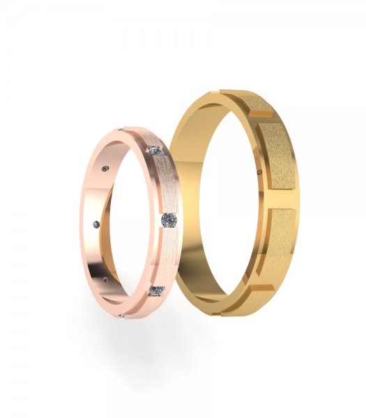 Обручальные кольца из красного золота Е-502-R - превью 5