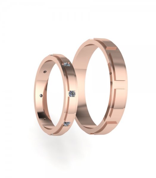 Обручальные кольца из красного золота Е-502-R - превью 4