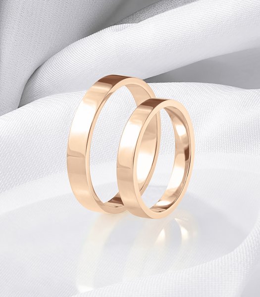 Обручальные кольца из белого золота Е-102-B - превью 2