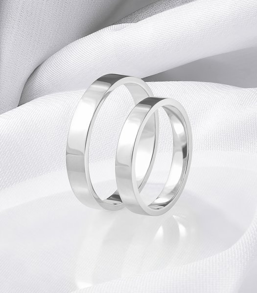Плоские обручальные кольца Е-102-J - превью 5