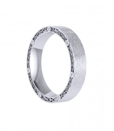 Обручальные кольца из белого золота с бриллиантами Е-106-B - превью 1