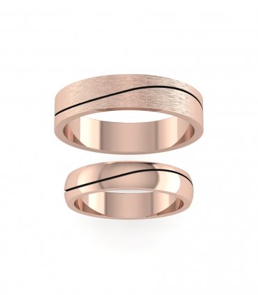 Обручальные кольца розовое золото Е-120-R - превью 1
