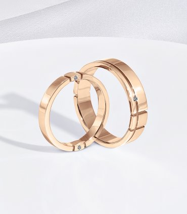 Обручальные кольца из белого золота Е-122 - превью 1