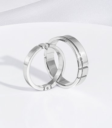 Обручальные кольца из белого золота Е-122 - превью 2