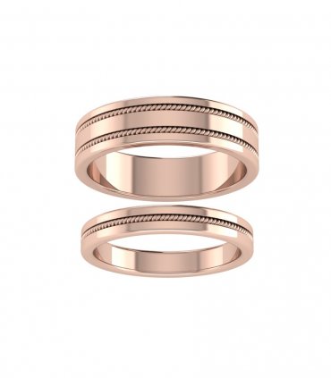 Обручальные кольца розовое золото Е-130-245 - превью 1