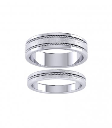 Плоские обручальные кольца Е-130-126 - превью 4