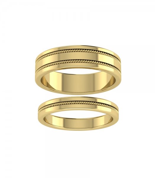 Обручальные кольца из красного золота Е-130-R - превью 3