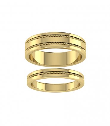 Обручальные кольца розовое золото Е-130-245 - превью 3