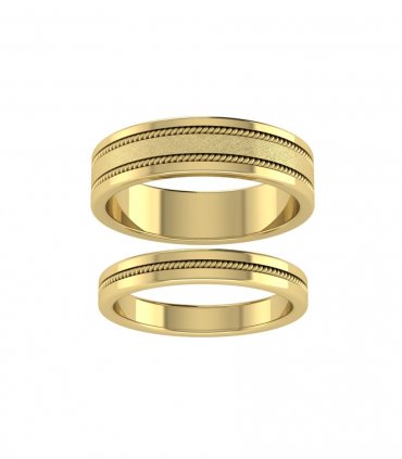 Обручальные кольца из красного золота Е-130-R - превью 4