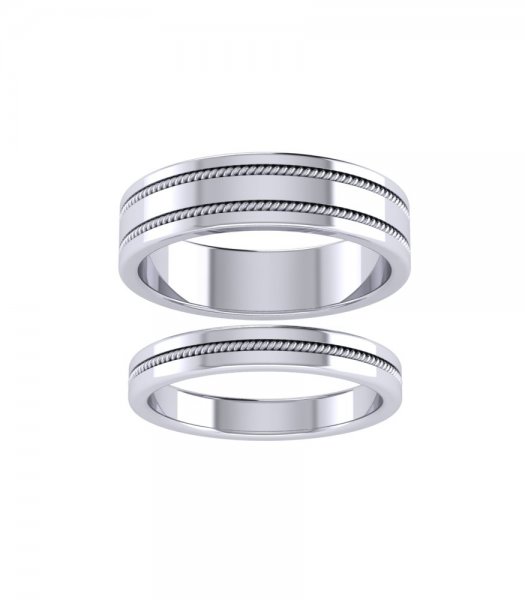 Плоские обручальные кольца Е-130-Pl - превью 1
