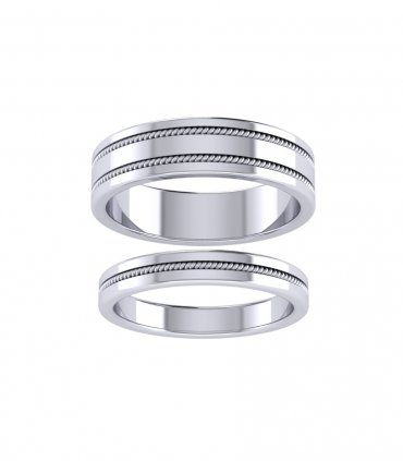 Плоские обручальные кольца Е-130-126 - превью 1