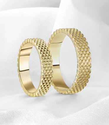 Обручальные кольца из белого золота E-158 - превью 2