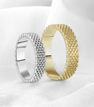 Обручальные кольца из белого золота E-158 - превью 1