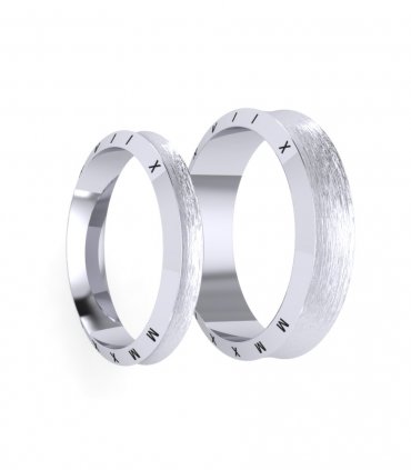 Обручальные кольца из белого золота Е-404-122 - превью 1