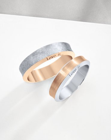 Обручальные кольца розовое золото Е-404-R - превью 4