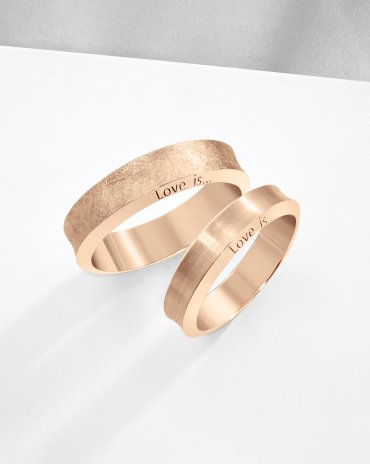 Обручальные кольца розовое золото Е-404-R - превью 1
