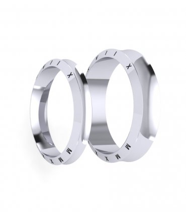 Обручальные кольца из белого золота Е-404-B - превью 3