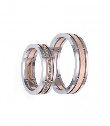 Плоские обручальные кольца Е-601-RB - превью 3
