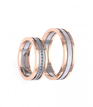 Обручальные кольца из белого золота с бриллиантами Е-601-BR - превью 2