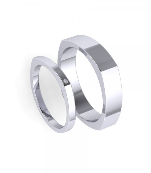 Плоские обручальные кольца Е-701 - превью 2