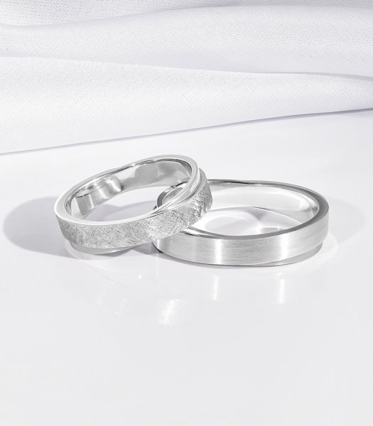 Обручальные кольца из платины  Е-504-Pl - фото
