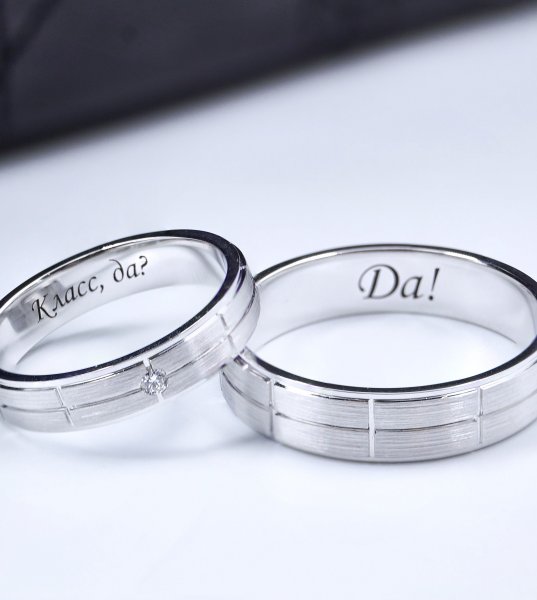 Обручальные кольца из платины Е-501-Pl - фото