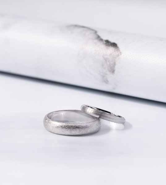 Обручальные кольца из серебра Е-201-Ag - фото