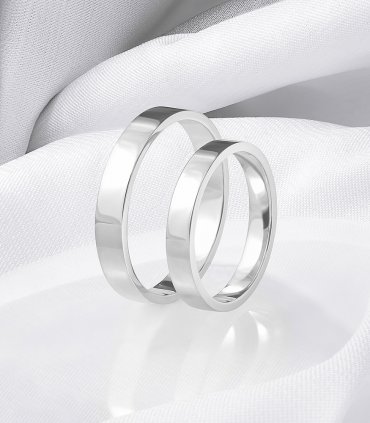 Обручальные кольца из серебра Е-102-Ag - превью 1