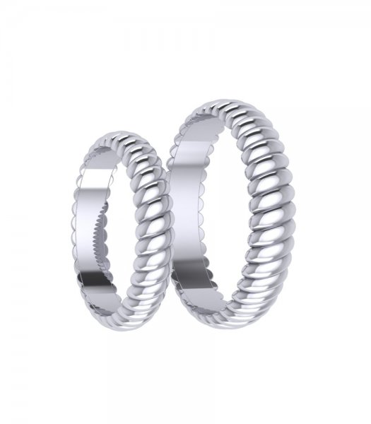 Обручальные кольца из серебра Е-303-Ag - превью 1