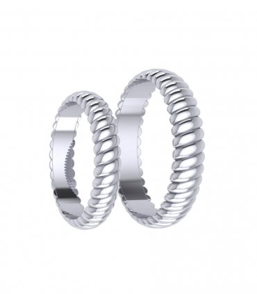 Обручальные кольца из серебра Е-303-Ag - фото
