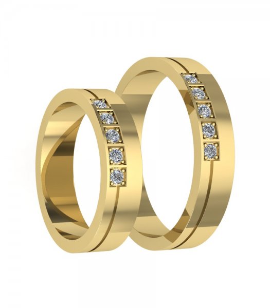Обручальные кольца с бриллиантами В-218 - превью 3