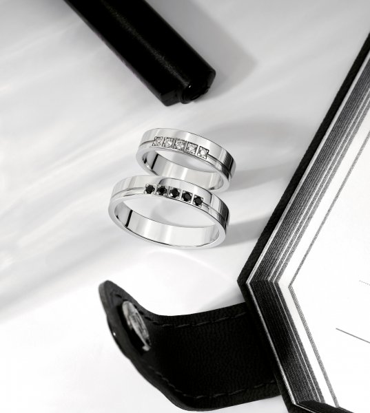 Обручальные кольца с бриллиантами В-218 - фото