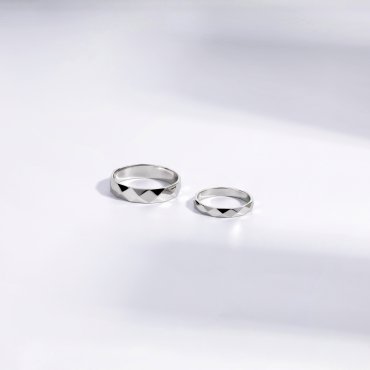 Обручальные кольца из белого золота Е-307-B - превью 1