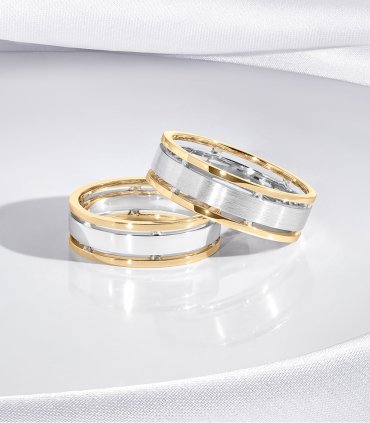 Обручальные кольца из белого золота с бриллиантами Е-601-B - превью 6