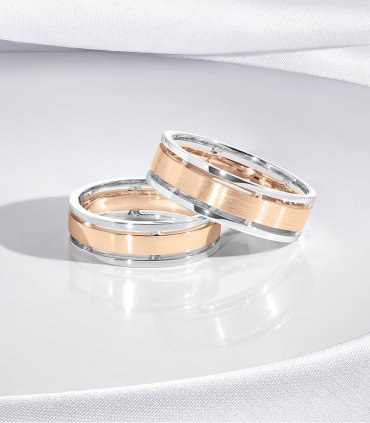 Обручальные кольца из белого золота с бриллиантами Е-601-B - превью 3