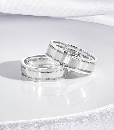 Плоские обручальные кольца Е-601-B - превью 1