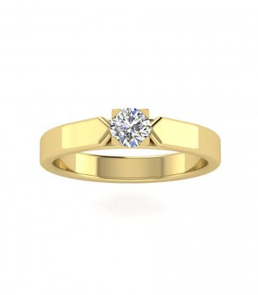 Помолвочные кольца с бриллиантом на заказ Р-017 - превью 3