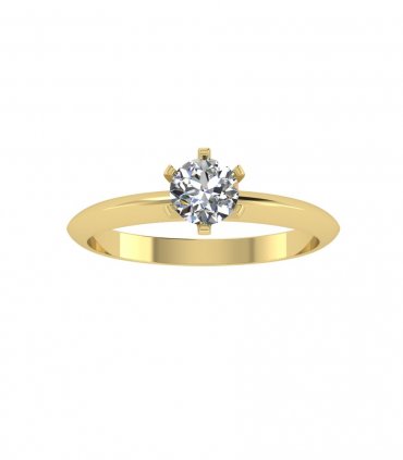 Помолвочные кольца с бриллиантом на заказ Р-020 - превью 3