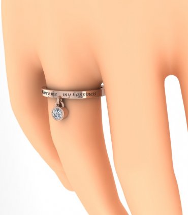 Помолвочные кольца с бриллиантом на заказ Р-101 - превью 3