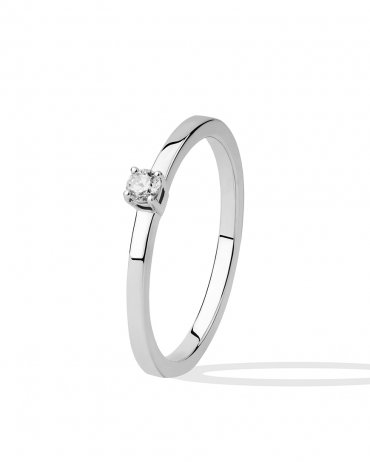 Помолвочные кольца с бриллиантом на заказ Р-007 - превью 1