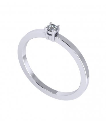Помолвочные кольца с бриллиантом на заказ Р-007 - превью 4