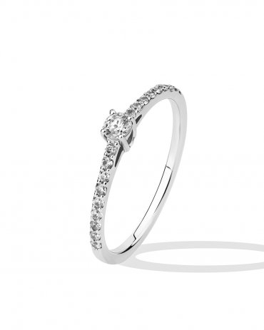 Помолвочные кольца с бриллиантом на заказ Р-016 - превью 1