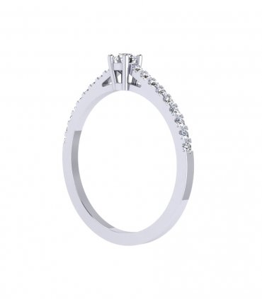 Помолвочные кольца с бриллиантом на заказ Р-016 - превью 4