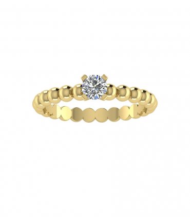 Помолвочные кольца с бриллиантом на заказ Р-023 - превью 3