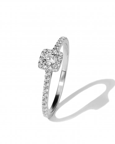 Помолвочные кольца с бриллиантом на заказ Р-027 - превью 1